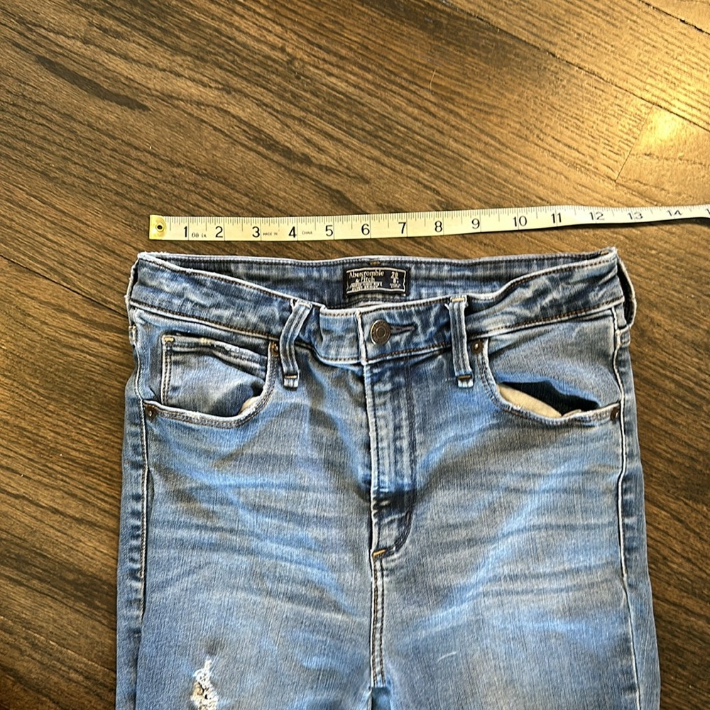 Abercrombie and Fitch Jeans Simone High Rose Super Skinny 28 6 Distressed EUC - Picture 2 of 7